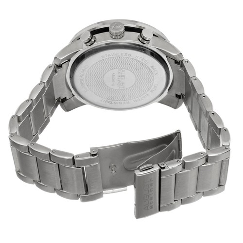 New Men's August Steiner AS8097SSB Swiss Chronograph Tachymeter Black Dial Watch - Picture 4 of 4