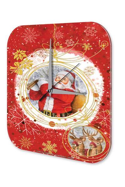 Wanduhr Weihnachten Deko Weihnachtsmann Rentiere Dekouhr 25x25 cm Wanduhr Weihnachten Deko Weihnachtsmann Rentiere Dekouhr 25x25 cm