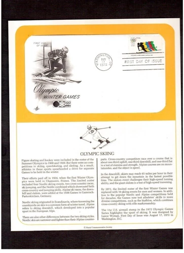 FDC Cover 11 cent stamp # C85 Sapporo Japan Winter Olympic Games - Skiing 1972