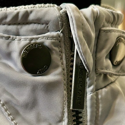 Members Only Classic Unisex Bomber Jacket Juniors 16 Metallic Silver Womens Sz 2 - Picture 6 of 9