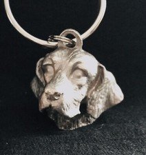 Pewter BEAGLE Dog Puppy Silver Metal Figurine Keychain 209