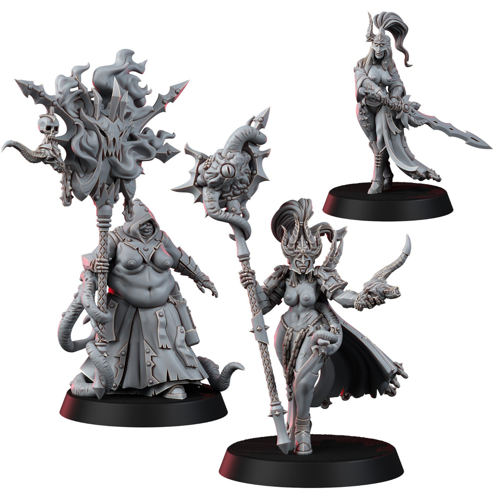 Эксклюзивный набор для Wargame Chaos Renegades of Pain Witch Coven (Пин-ап) Слаанеш 28 мм