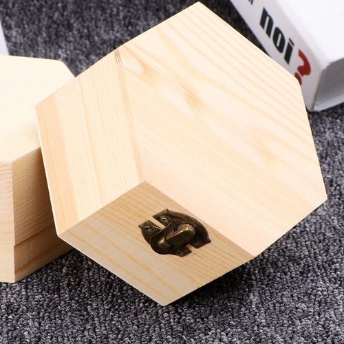 4 Pcs Hexagon Holz Box Holz Lagerung Box Künstliche Box Rose - Bild 9 von 12