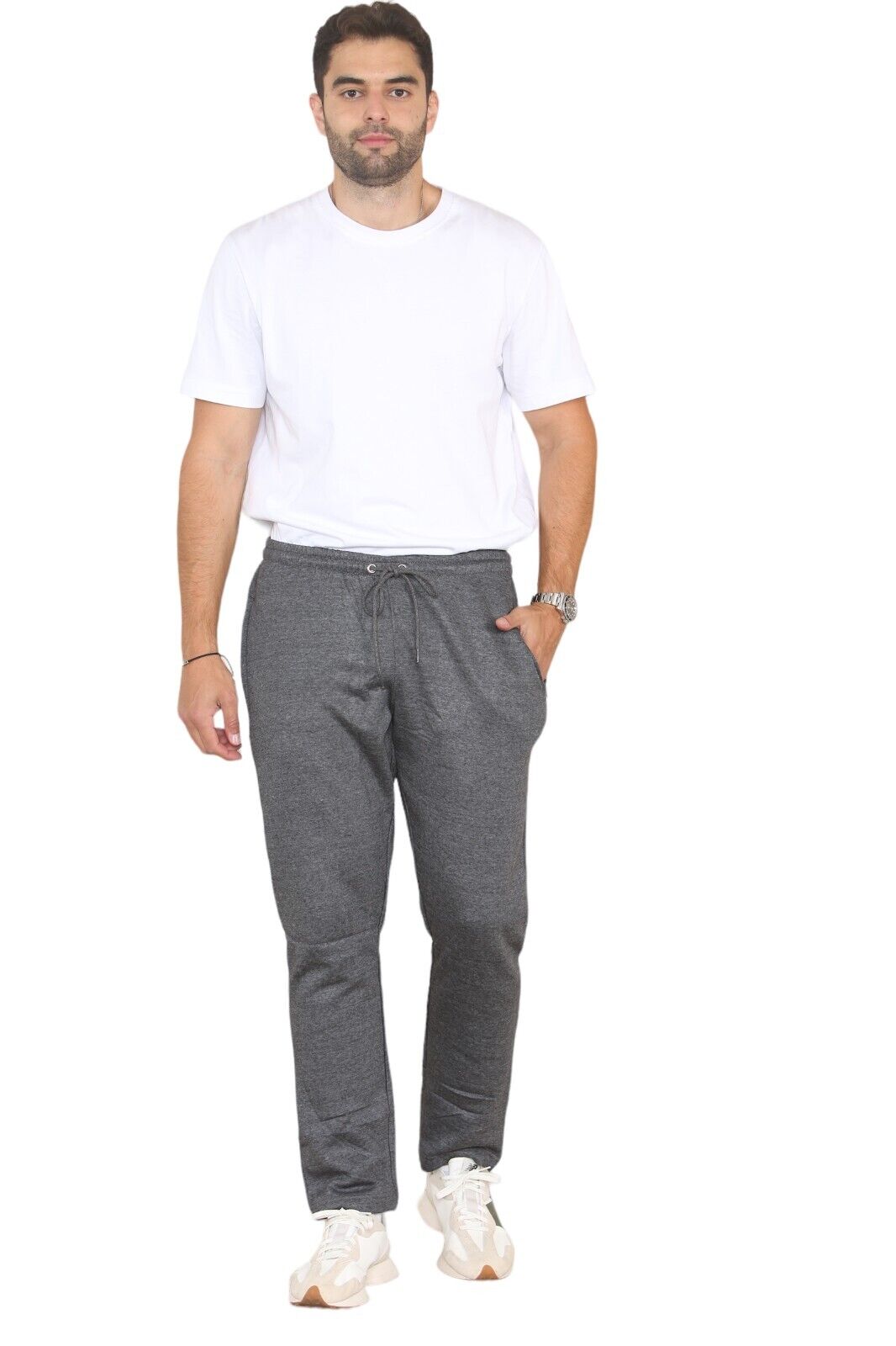 Mens Plain Jogging Bottoms Joggers Open Hem Jog Pants Gym Sports Trouser S - 7XL - Picture 14 of 25