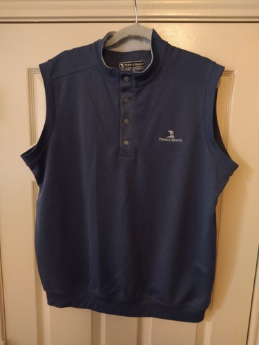 Pebble Beach Dry-Luxe Performance Quarter Snap Sleeveless Golf Vest Men's Large - Picture 2 of 6