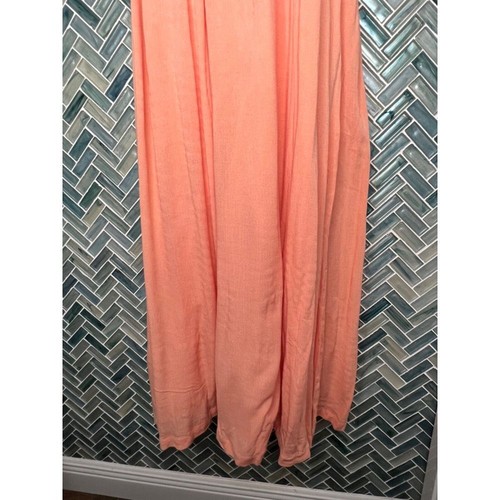 CHELSEA & VIOLET MACRAME PEACH CREAM FLOWY AIRY SLEEVELESS BOHO MAXI DRESS MED - Picture 6 of 12