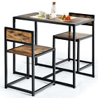 3pcs Dining Set Compact Table and 2 Chair Home Kitchen Breakfast Antique