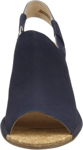 Sandali donna Clarks taglia 6,5M nabuk con tacco zeppa 3", scarpe slingback punta aperta - Foto 4 di 8