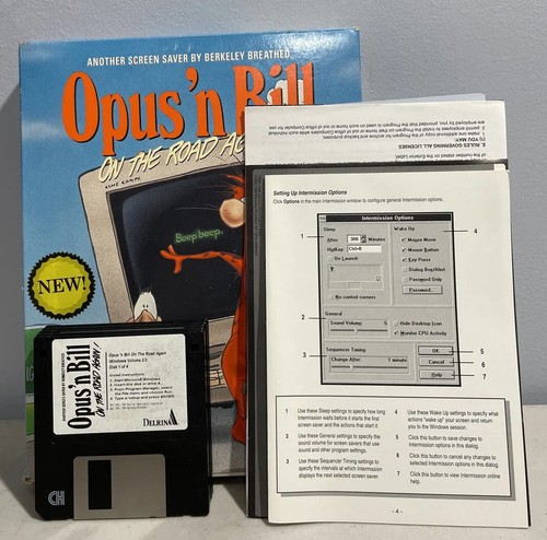 Vintage 1993 Opus 'n Bill On the Road Again! W/4 Disk Bonus Disk & Manual - Picture 2 of 24