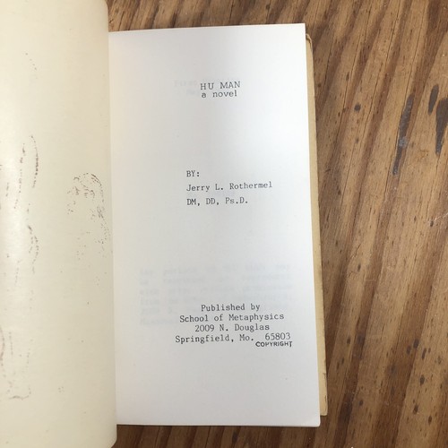 HuMan By Dr. Jerry L. Rothermel First Edition Paperback *RARE*, Human - Picture 3 of 6