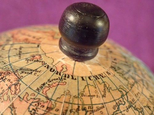 ANTIQUE SMALL ( diam 10 cm / 4 inches) GLOBE HEYMANN BERLIN GERMANY GERMAN - Picture 6 of 11