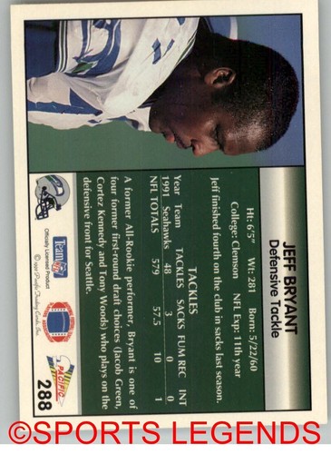 1992 Pacific NFL #201-300 - Picture 178 of 202