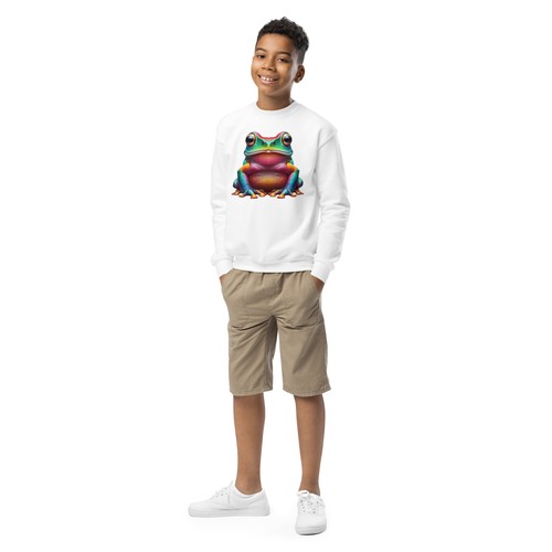 Kids Bullfrog sweatshirt, childs reptile jumper gift idea for frog enthusiasts. - Picture 5 of 12