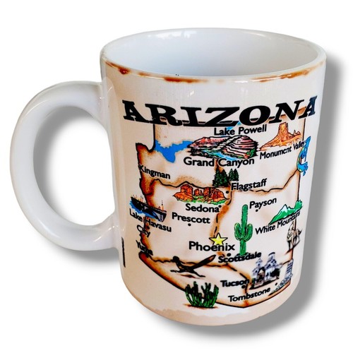Arizona Mug Cities Design On Both Sides roadrunner catus3.75" X 5" (With Handle)