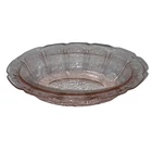 Vintage Jeanette Glass Pink Depression Cherry Blossom Oval Glass Bowl