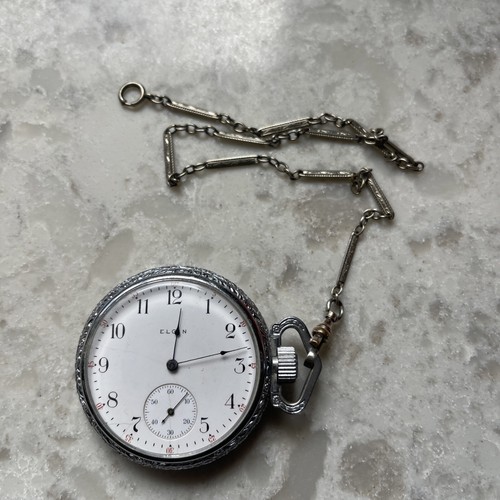 Antique 1910s Elgin Grade 293. 7 Jewels Case Pocket Watch For Parts Or Repair - Afbeelding 1 van 15