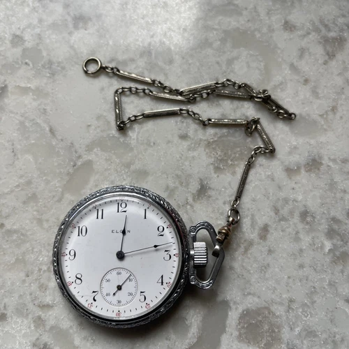 Antique 1910s Elgin Grade 293. 7 Jewels Case Pocket Watch For Parts Or Repair