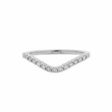 0.30Ct White Round CZ Engagement Wedding Curve Ring In 925 Sterling Silve