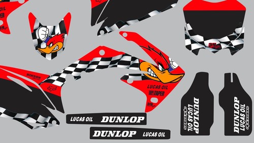 Woody Graphic kit for Honda CRF250 CRF 250 2010-2013 decal Checkered Flag - Foto 3 di 3