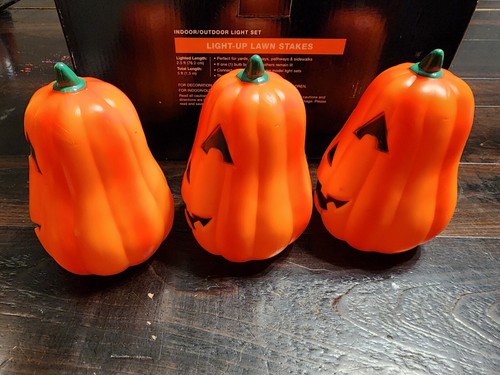 Halloween Pumpkin Yard Stakes Lights Yikes in the Yard Outdoor/Indoor Lights - 第 8/23 張圖片