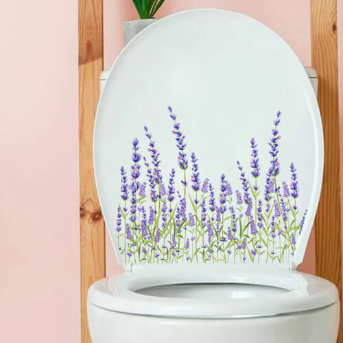 Flower Bird Toilet Sticker Self Adhesive Removable Bathroom Wall Stickers - Picture 1 of 16