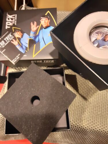 Moneta argento 1 oz .999. Star Trek Spock $1 argento proof 2015 Tuvalu. Nuovo con scatola - Foto 3 di 6