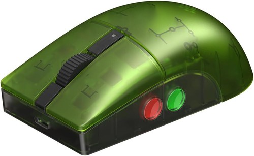 8BitDo Retro R8 Wireless Mouse with Charging Dock Xbox Edition Transparent Green - Picture 2 of 7