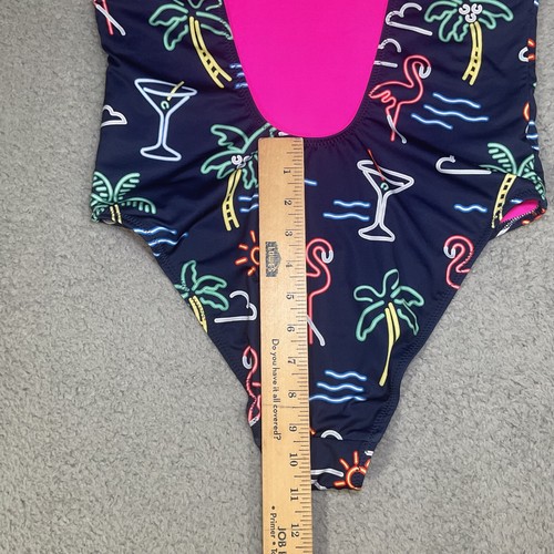 Chubbies Badeanzug Damen M CHEEKY Bikini Electric Avenue Neon Einteiler offen - Bild 8 von 8