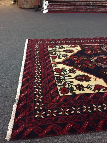 Beautiful Hand Knotted Vintage Geometric Area Rug Runner Carpet 3'5"x6'1",#1017 - Picture 3 of 12