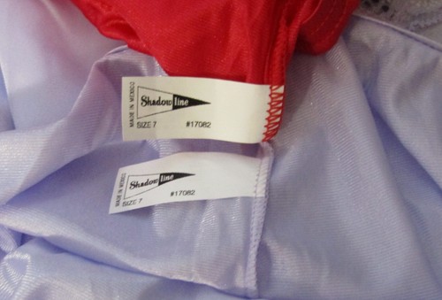 Shadowline 100% Shiny Nylon and Lace Brief Panty 2pr NWOT Size 7 Lilac and Red - Picture 3 of 13