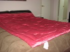 1980's Ukraine Rose Goose Down Blend Blanket / Comforter 76" x 52"  VGC