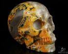 Gemstone 3.5" Bumble Bee Jasper Hand Carved Crystal Skull, Realistic, Healing
