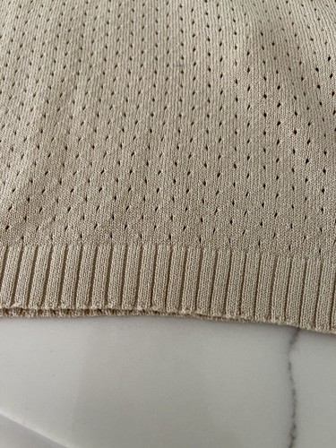 Designer Oatmeal Pointelle Polo Sweater 10 NWT - Picture 6 of 6