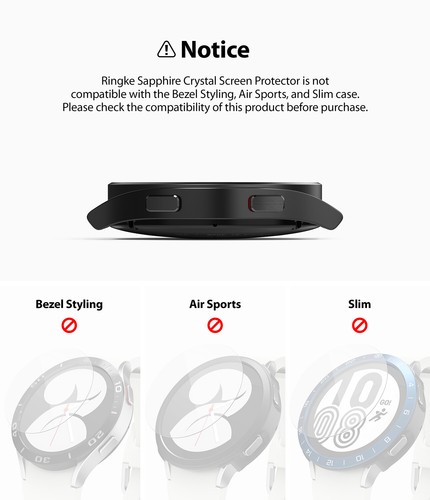 For Samsung Galaxy Watch 4 Screen Protector (40mm, 44mm) | Ringke Sapphire Glass - Picture 12 of 25