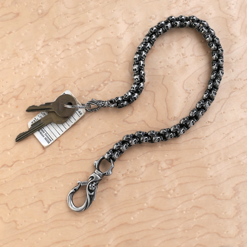 Skull Kette Edelstahl | Totenkopf Gothic Hosenkette | Biker Wallet Chain - Picture 6 of 10