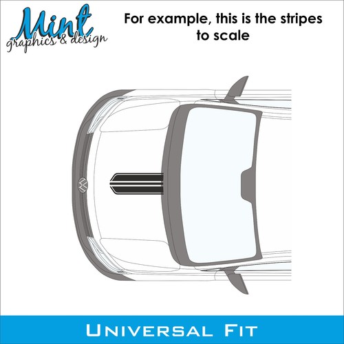 VW CADDY Bonnet Stripes SPORT LINE Decals Stickers Van Graphics FREE P&P 096 - Picture 3 of 5