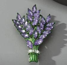 Colorful Purple Lavender Rhinestone Brooch  Lapel Pin Gift Scarfs Jackets