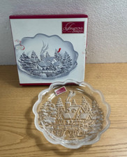 Mikasa Winter Wonderland Candy Sweets Dish Christmas Scene Scalloped 7.25 Inch