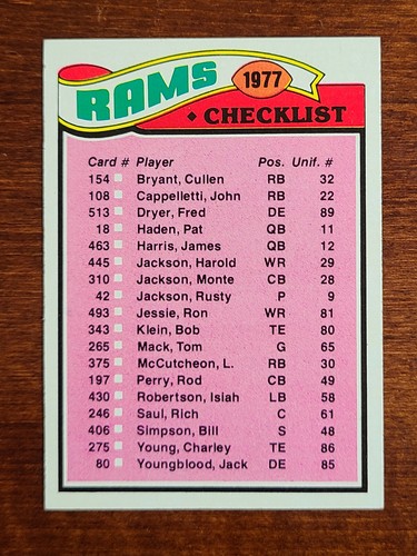 Tarjetas de fútbol americano Topps 1977 completan tu conjunto que elijas elegir cada una #171 - 358 - Imagen 66 de 289