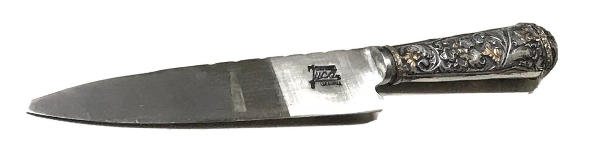 Vintage Antique Luca Argentina 800 Silver Gold Gaucho Dagger Knife