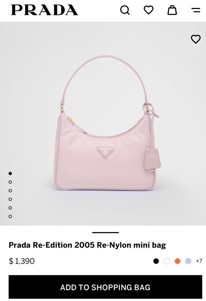 Prada Re-Edition 2005 Re-Nylon Mini Bag In Alabaster Pink | eBay Prada Re-Edition 2005 Re-Nylon Mini Bag In Alabaster Pink | eBay