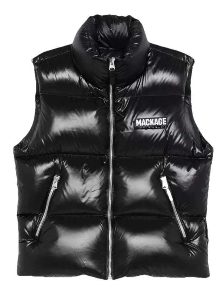 Детский пуховик Charlee из блестящего пуха NWT Mackage черного цвета SZ 10