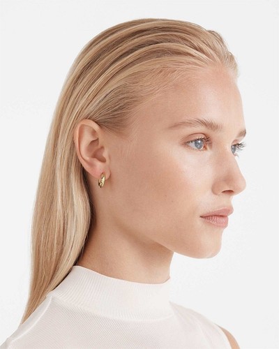 Mimco Lets Groove Hoop Earrings, Gold, 18 karat gold plated , Jewellery, BNWT - Picture 4 of 5