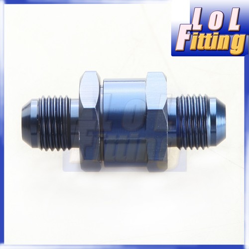 6AN AN6 AN-6 Fuel Non Return One Way Check Valve Petrol Diesel Aluminum Blue - Picture 1 of 4