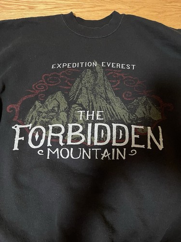 Disneyland Sweatshirt Mens Small Black Expedition Everest The Forbidden Mountain - Picture 12 of 14