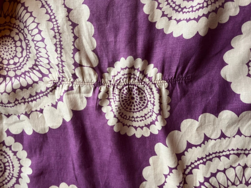 Boden 100% linen purple tunic dress, sz 18, VGC, retro op art print kaftan - Picture 16 of 17