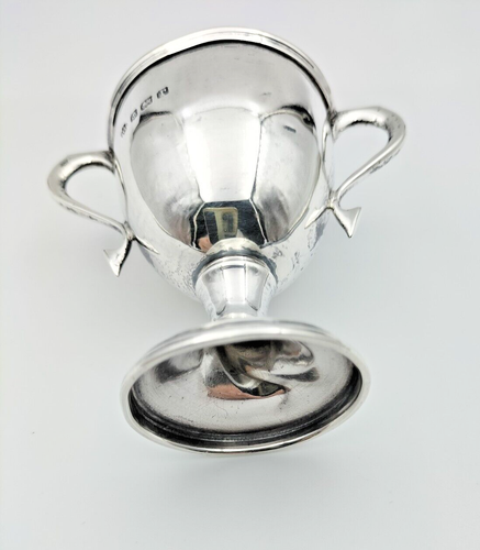 Antique Stirling Silver Oxford Tennis Trophy Hutton & Sons Birm 1916 Silver - AF - Picture 9 of 16