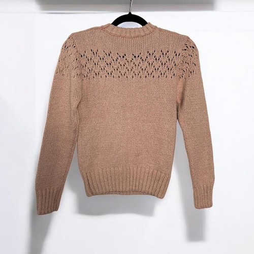 vintage 1980s pink knit cottagecore grandma sweater Margaret Chadwick sz s - Picture 8 of 8