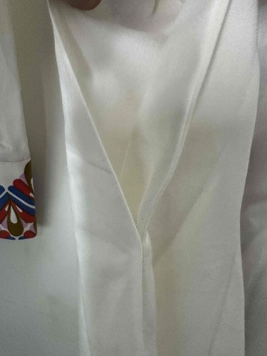 Boden Kleid Damen Größe 4P Weiß Shirt Blumenmuster Langarm Gürtel - Bild 8 von 11