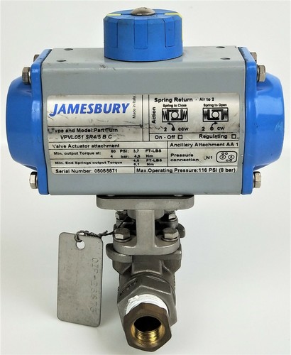 Jamesbury Valv-Powr VPVL051 SR4/5 B C Valve Actuator with CF8M Ball Valve - Picture 5 of 11